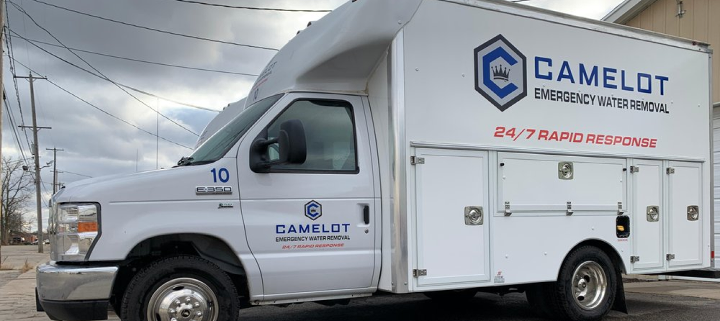 Camelot Emergency Water Removal response van on-site